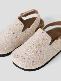 NAME IT Mules Avery Peach Whip Glitter